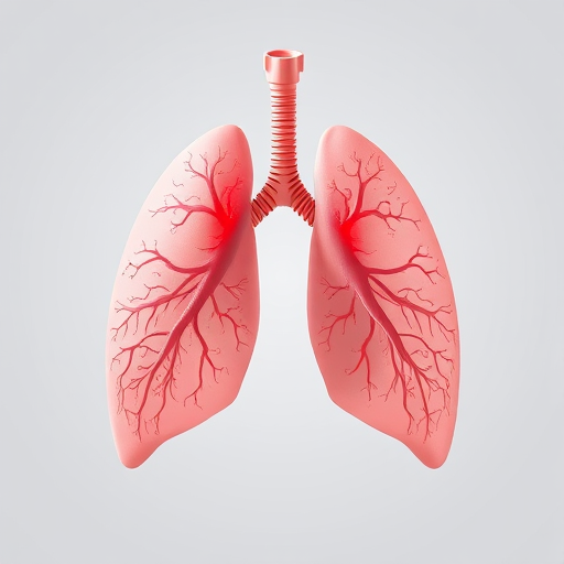 Create a high-resolution illustration of human lungs, using a Canon EOS R5 camera with a 50mm f/1.2 lens, shot from a straight-on view with soft lighting and a neutral background for clarity.