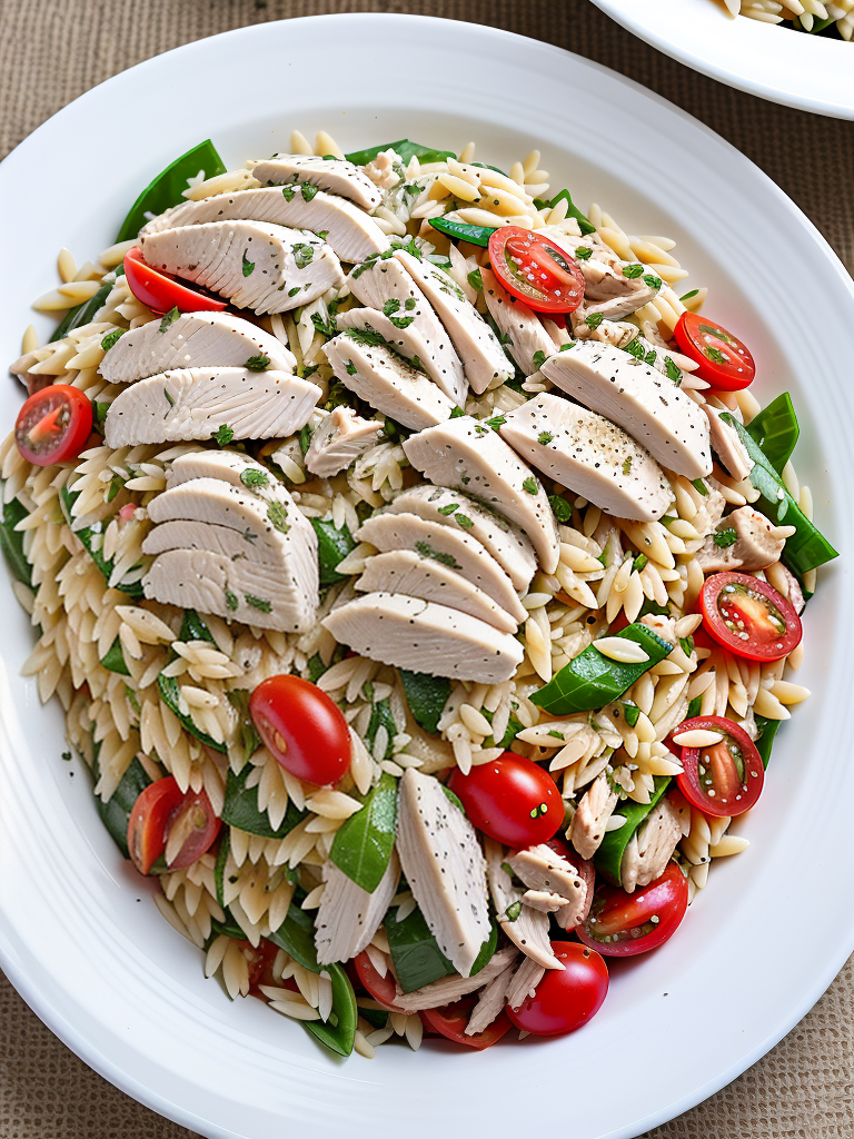 greek orzo salad with chicken