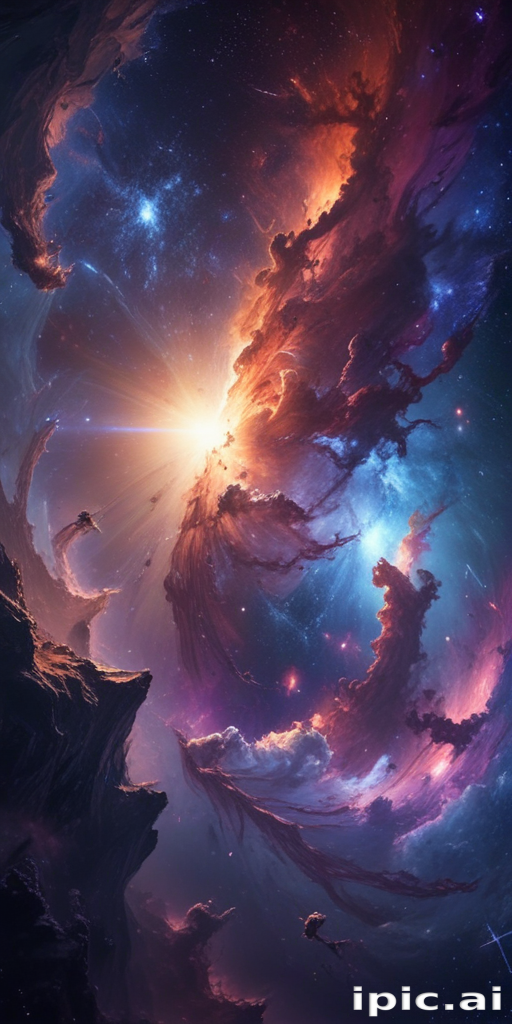 Majestic Cosmic Landscape: A Vibrant Dance of Stars and Nebulas