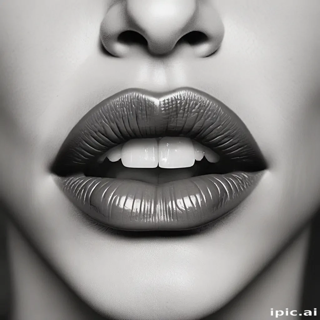 lips black and white clipart