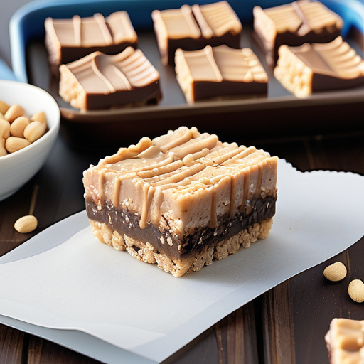peanut butter and chocolate rice crispy squares