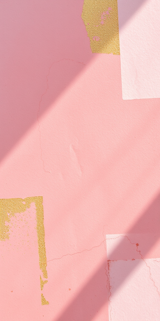Generate a high-resolution abstract texture image with soft pink and gold hues, using a Canon EOS R camera, 50mm lens, f/1.8 aperture, ISO 100, and natural lighting from the side for enhanced details.