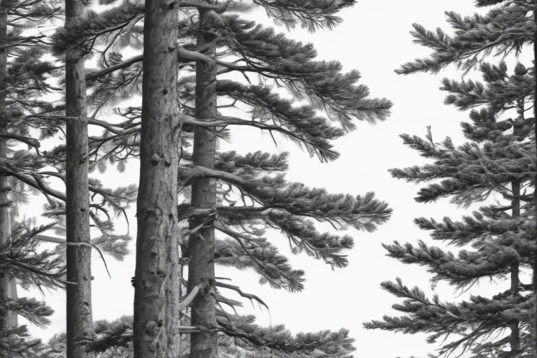 black and white pine tree clipart