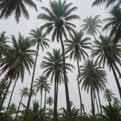 transparent palm trees