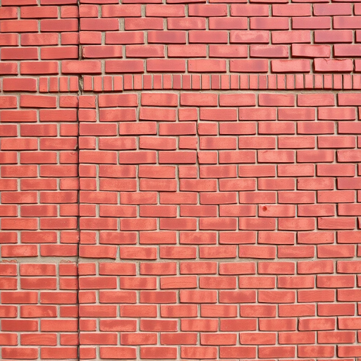 Create a high-resolution image of a red brick wall with uniform bricks, using a DSLR camera, focal length of 35mm, aperture set to f/8, ISO 100, and a straight-on perspective for clear detail.