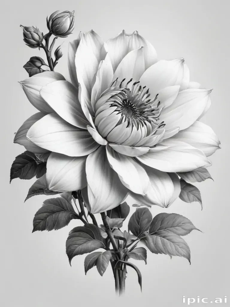 flower clip art black and white
