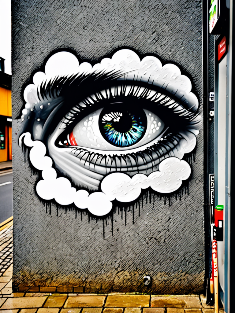 drawing Street Art Eyes Cloud Street Pixação