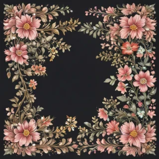 flowery border clipart