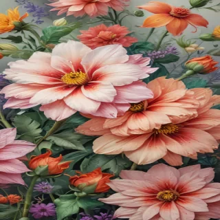 drawings of flowers with color