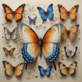drawing butterflies