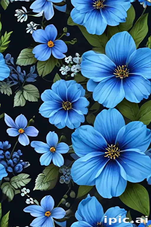 blue flowers transparent background