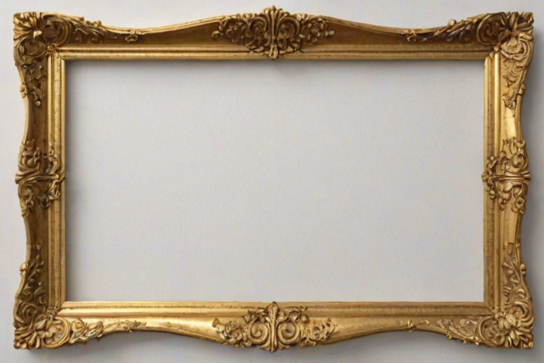 rectangle golden frame png