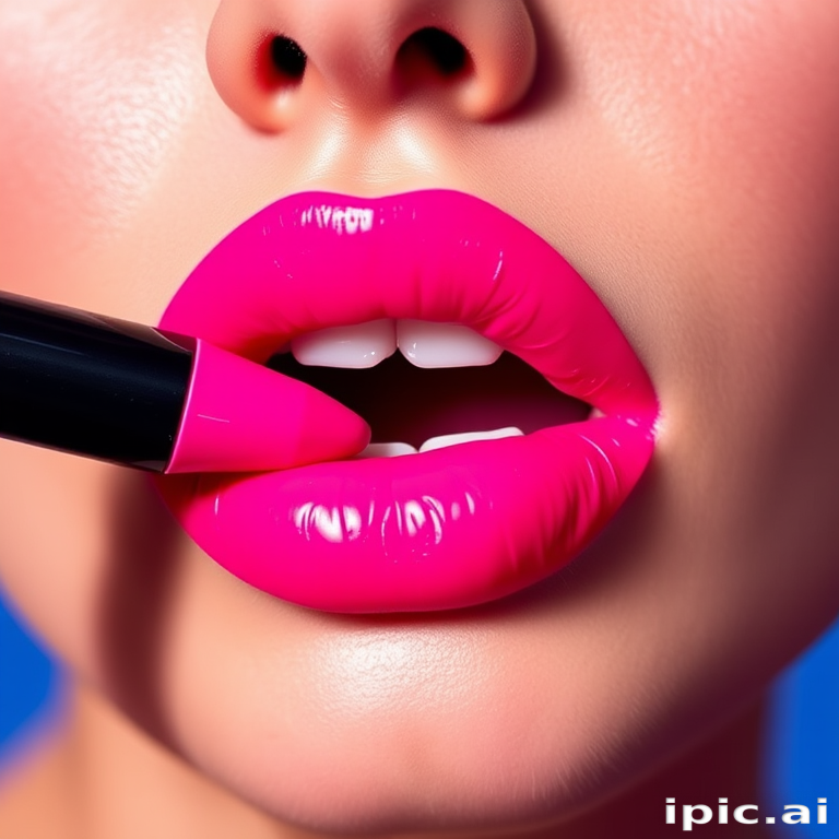 Neon pink lip marker called "Pop Art Pout," creating a vibrant, long-lasting stain with a precise felt-tip applicator