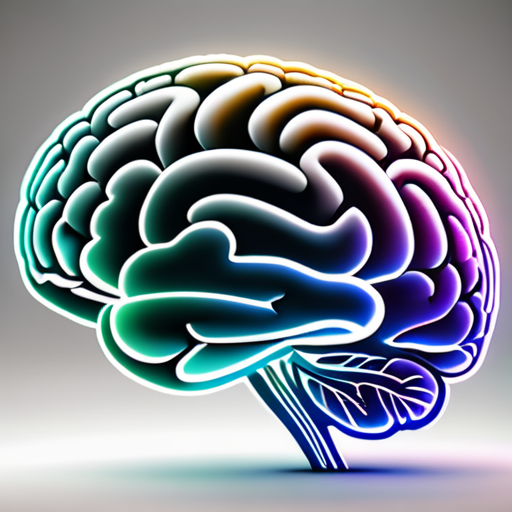 gradient background in one color, brain outline, transparent, 3D ...