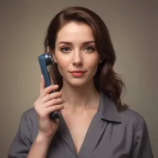 holding phone