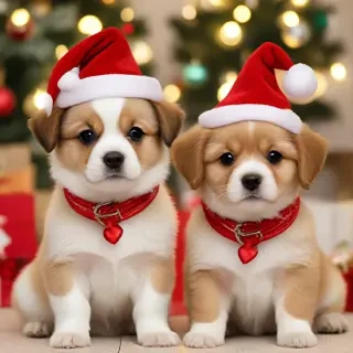 cute christmas dogs