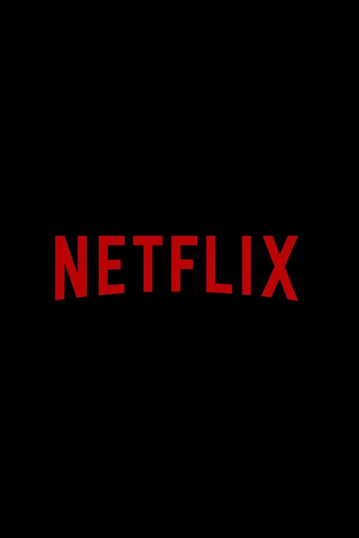 Create a high-resolution image of the Netflix logo with a solid black background, using a Canon EOS R5 camera, 50mm lens, f/1.8 aperture, ISO 100, and a slight angle view to enhance depth.