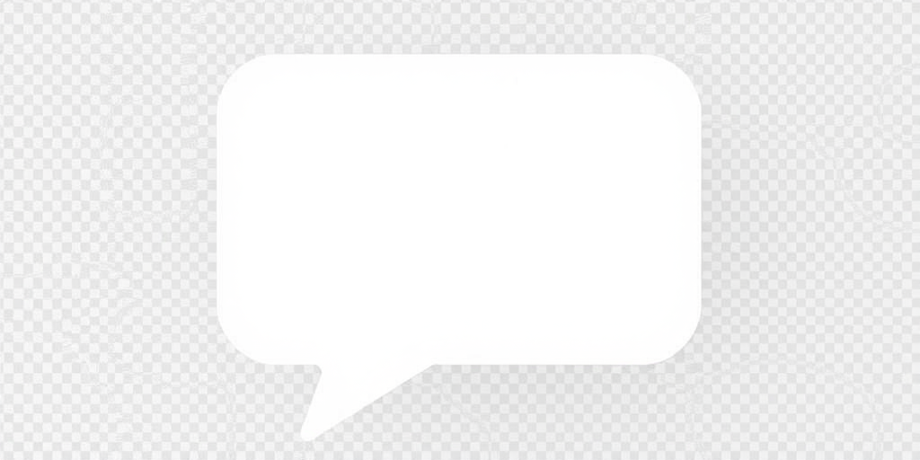 Regenerate a blank speech bubble with a transparent background, using a DSLR camera with a 50mm lens, aperture set to f/1.8, shutter speed 1/125s, ISO 100, with a clean and minimalistic style.