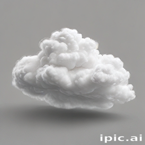 Fluffy White Cloud Floating Gracefully Against a Soft Gray Background