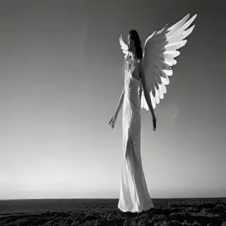 black and white angel