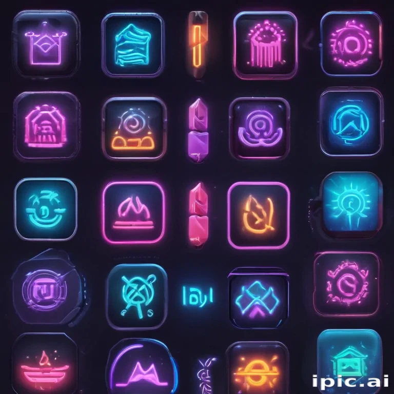 neon app icons