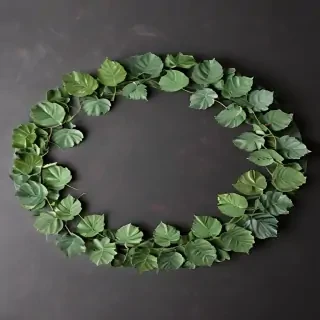 circle with leaves
