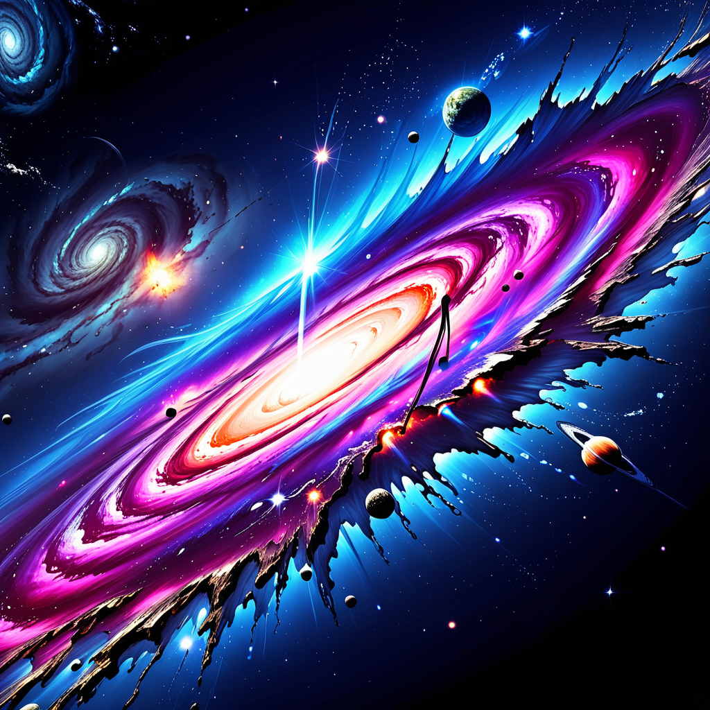 Vibrant Cosmic Swirl: A Stunning Visualization of the Universe's Beauty