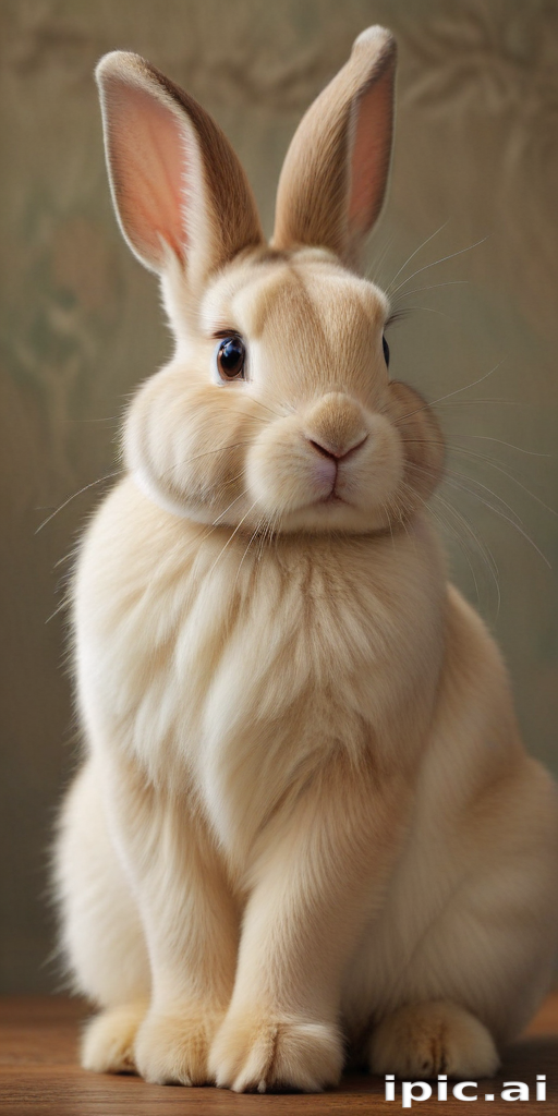 English Rabbit Cute A Cute, Fluffy Rabbit Sitting Gracefully with Big, Adorable Eyes