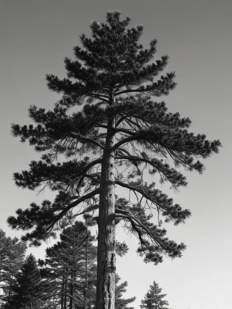 pine tree clip art black and white