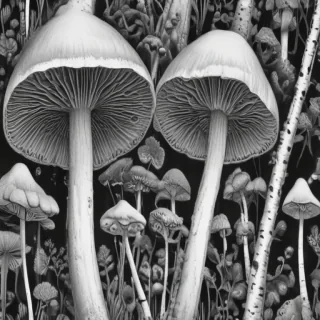 mushroom clip art black and white