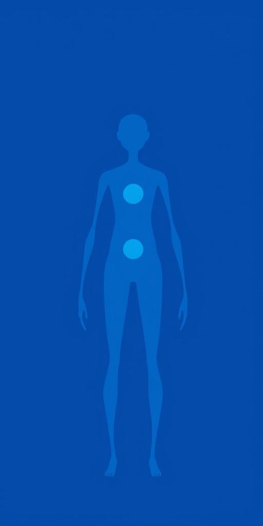 Create a minimalist digital illustration of an abstract blue figure with exaggerated limbs and circular elements, using a wide-angle lens with a shallow depth of field, captured with a high-resolution digital camera set to ISO 100, f/2.8 aperture, and 1/200s shutter speed for enhanced clarity and detail.