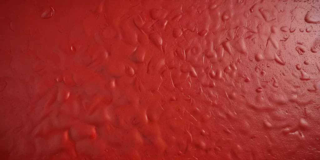 Textured Red Surface with Droplets Creating an Interesting Visual Effect