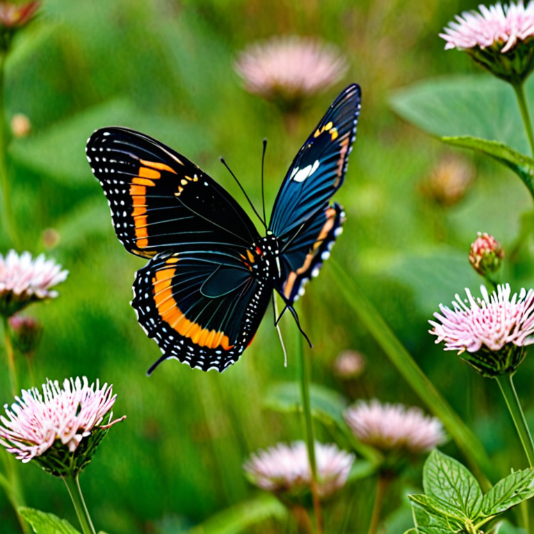 Flying Bullfly butterfly flying