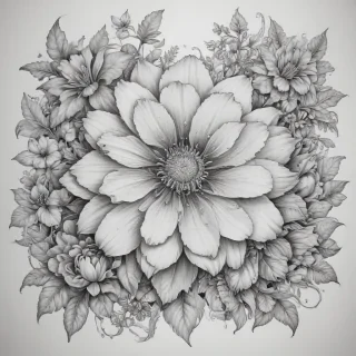 flower drawing for coloring