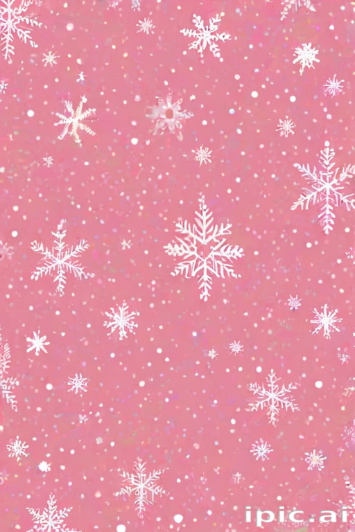 Delicate White Snowflakes Dancing on a Soft Pink Background