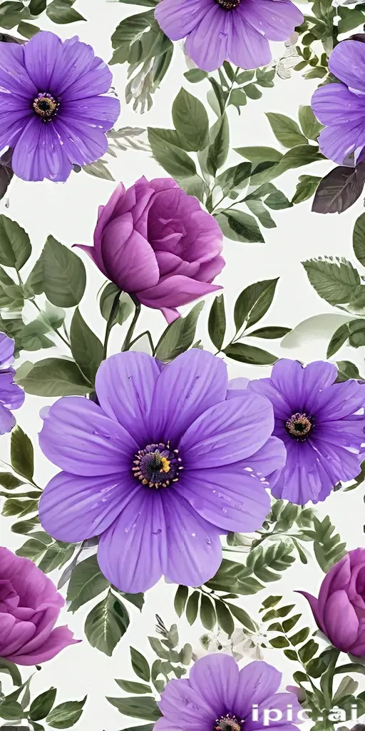 purple flowers transparent background