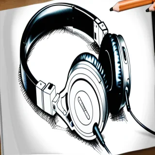 headphones drawing