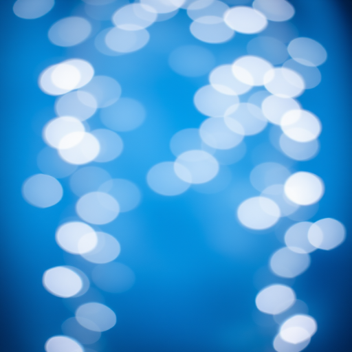 Create an image of a blue background with scattered white lights, captured with a Canon EOS R5, 35mm lens, f/2.8 aperture, ISO 400, using a soft focus style for an ethereal effect.
