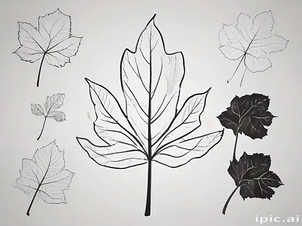 black and white leaf clip art