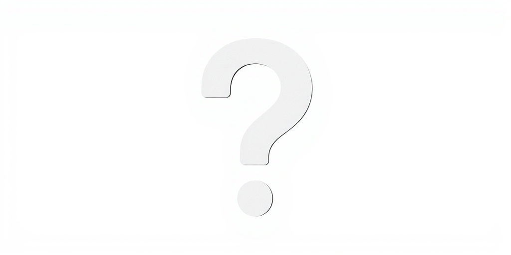 Create a high-resolution image of a large, stylized question mark on a white background, using a DSLR camera with a focal length of 50mm, aperture set to f/2.8, ISO 100, and natural lighting for enhanced clarity and contrast.