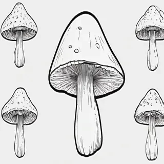 mushroom clip art black and white