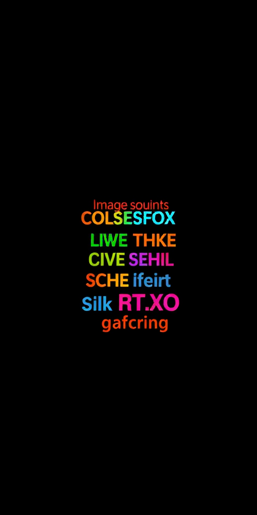 Create a silhouette of a person with raised arms, filled with colorful text that conveys self-identity and emotional phrases, on a solid black background, using a DSLR camera with f/2.8 aperture, 50mm lens, high contrast lighting, and a slight vignette effect to enhance image quality.