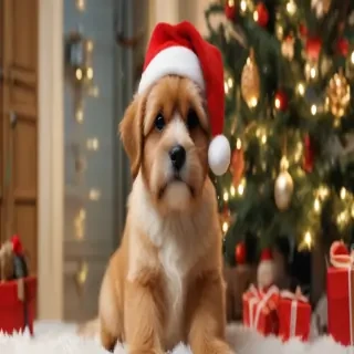 christmas dog wallpaper cute