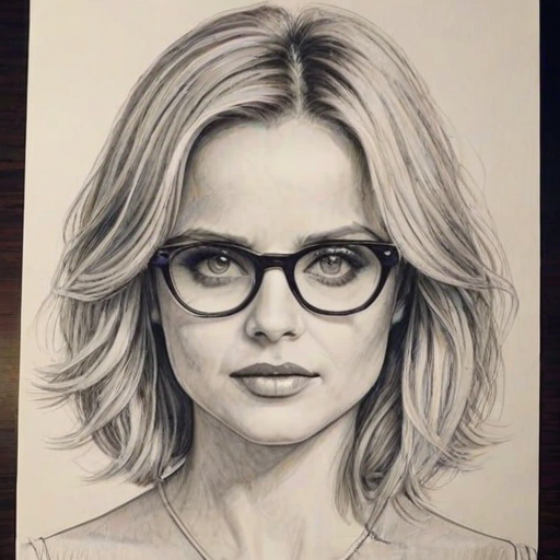 Captivating Mena Suvari, pencil sketch, portrait of Ravishing woman 1922s in glasses, hair style beatnik, outline, clear lines, fine lines, 8k