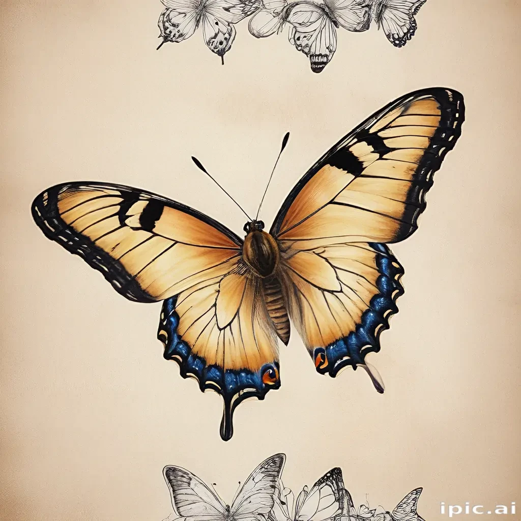pictures of drawings of butterflies