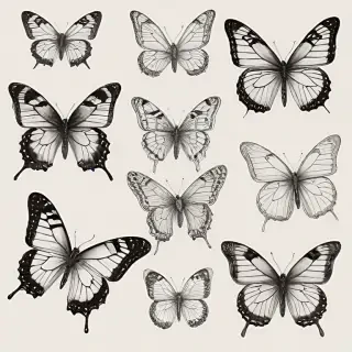butterflies sketches