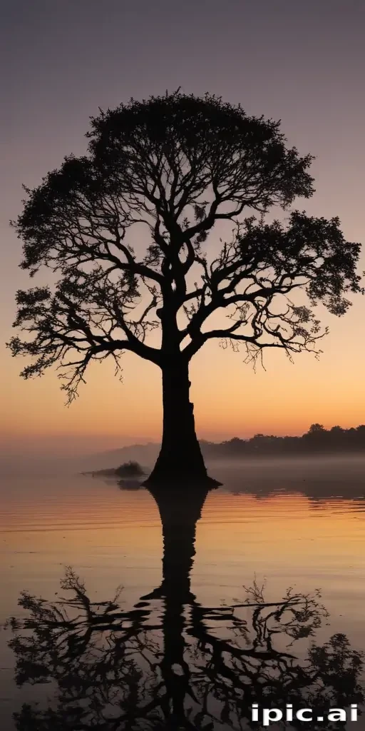 transparent tree silhouette
