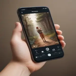 hand holding phone png