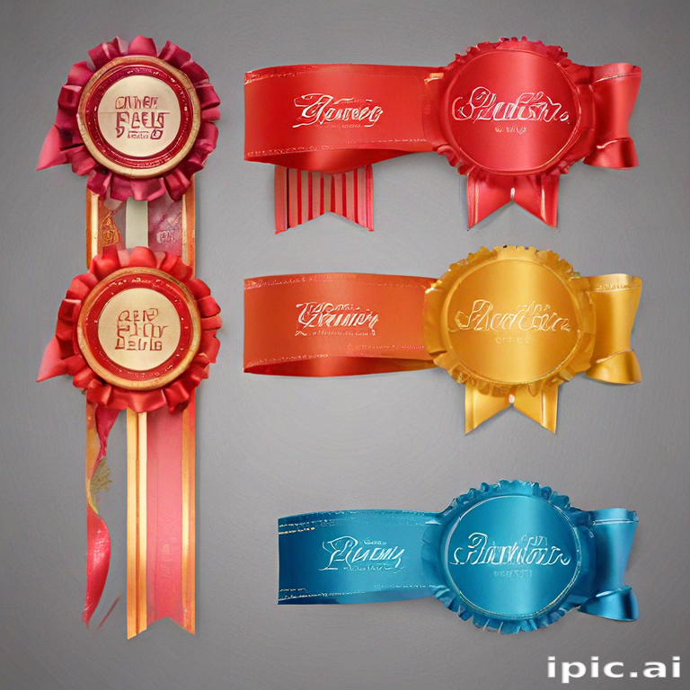 Colorful Award Ribbons Showcasing Various Achievements and Honors in ...