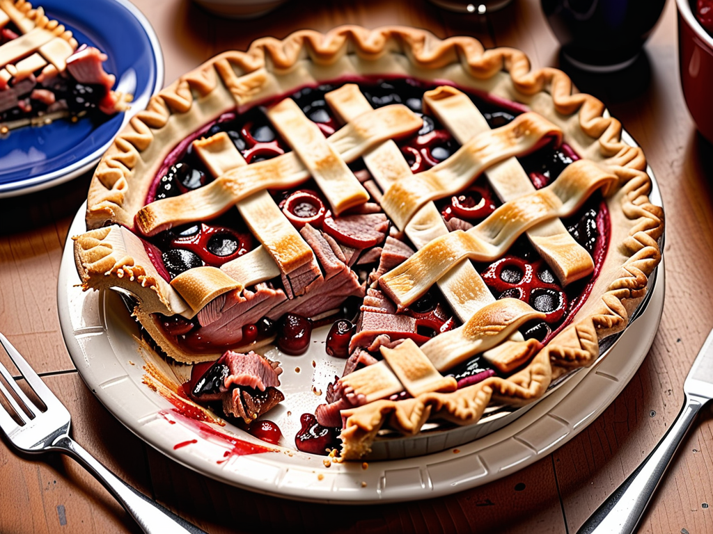 pie with pork crossword clue